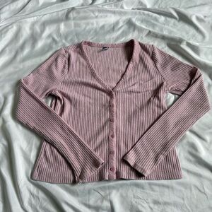 Old Navy Pink Button Down Ribbed Top